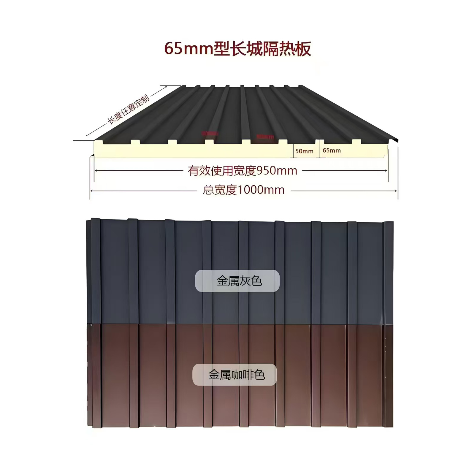 陕西万利云途65mm长城聚氨酯隔热板